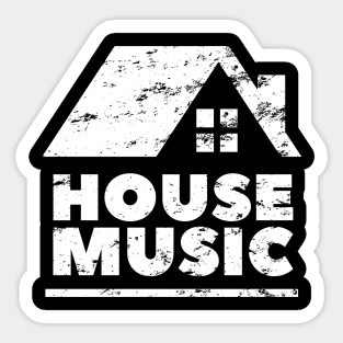 House music distressed design with house logo for DJs and house music lovers Sticker